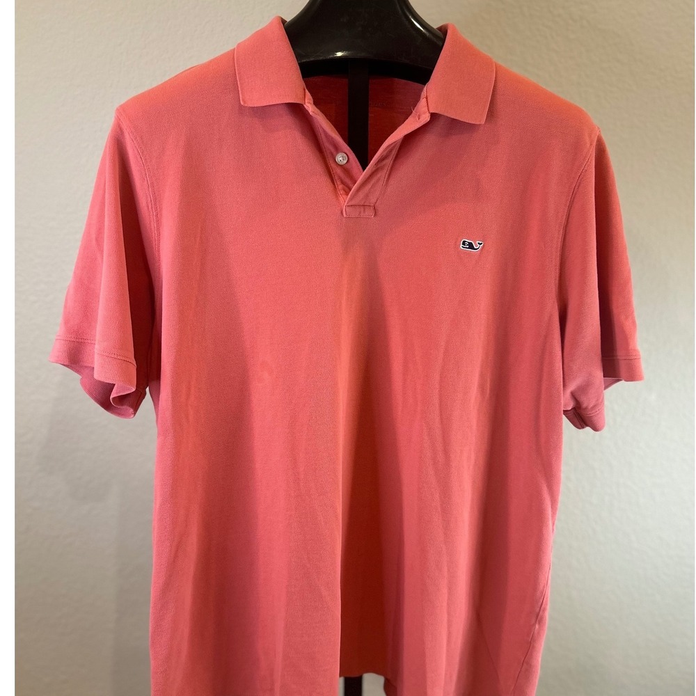 Vineyard Vines Men's Classic Fit Coral Whale Logo‎ Polo Shirt XL